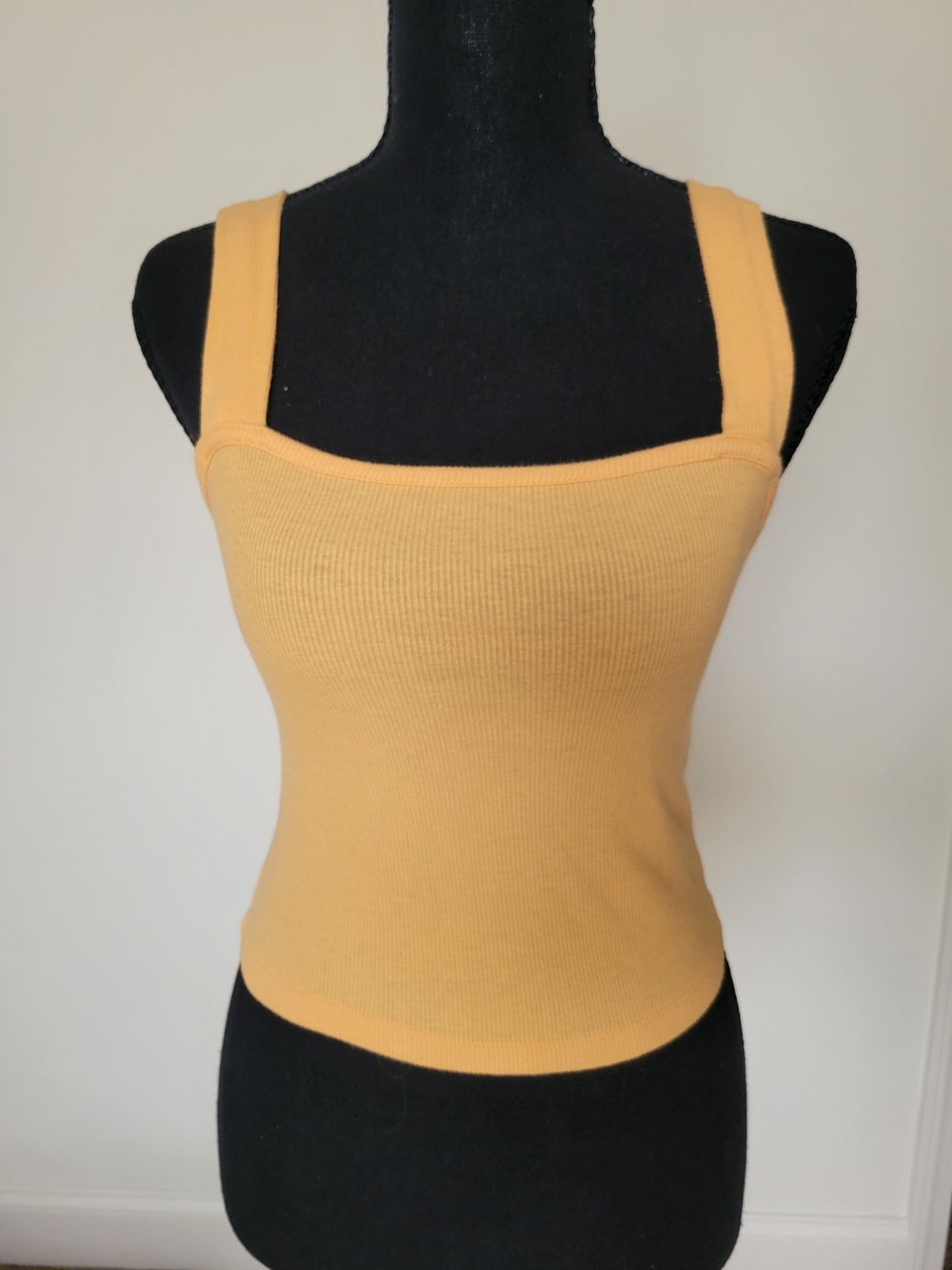 American Eagle Outfitters Square-Neck Tank in Mustard Yellow Size M
